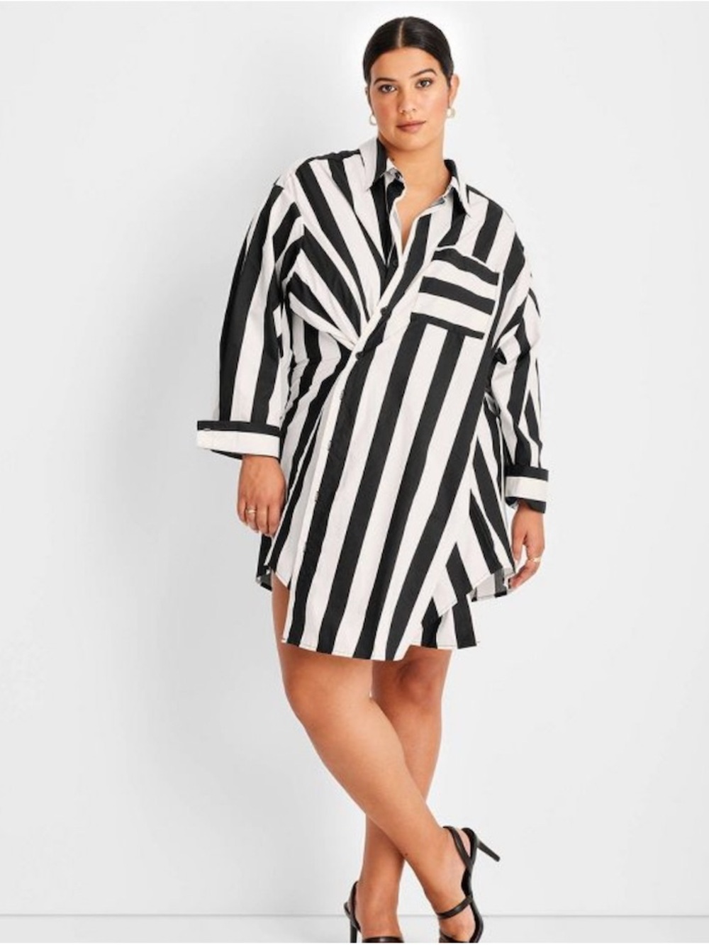 Crisp black and white striped button-down shirt from the Target Future Collectiv